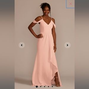 David’s Bridal cascading off-the-shoulder bridesmaid dress - Petal, Size 24, NWT